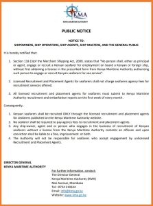 NOTICE TO SHIPOWNERS, SHIP OPERATORS, SHIP AGENTS, SHIP MASTERS, AND THE GENERAL PUBLIC