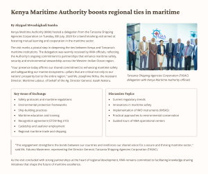 KMA BOOST REGIONAL MARITIME TIES